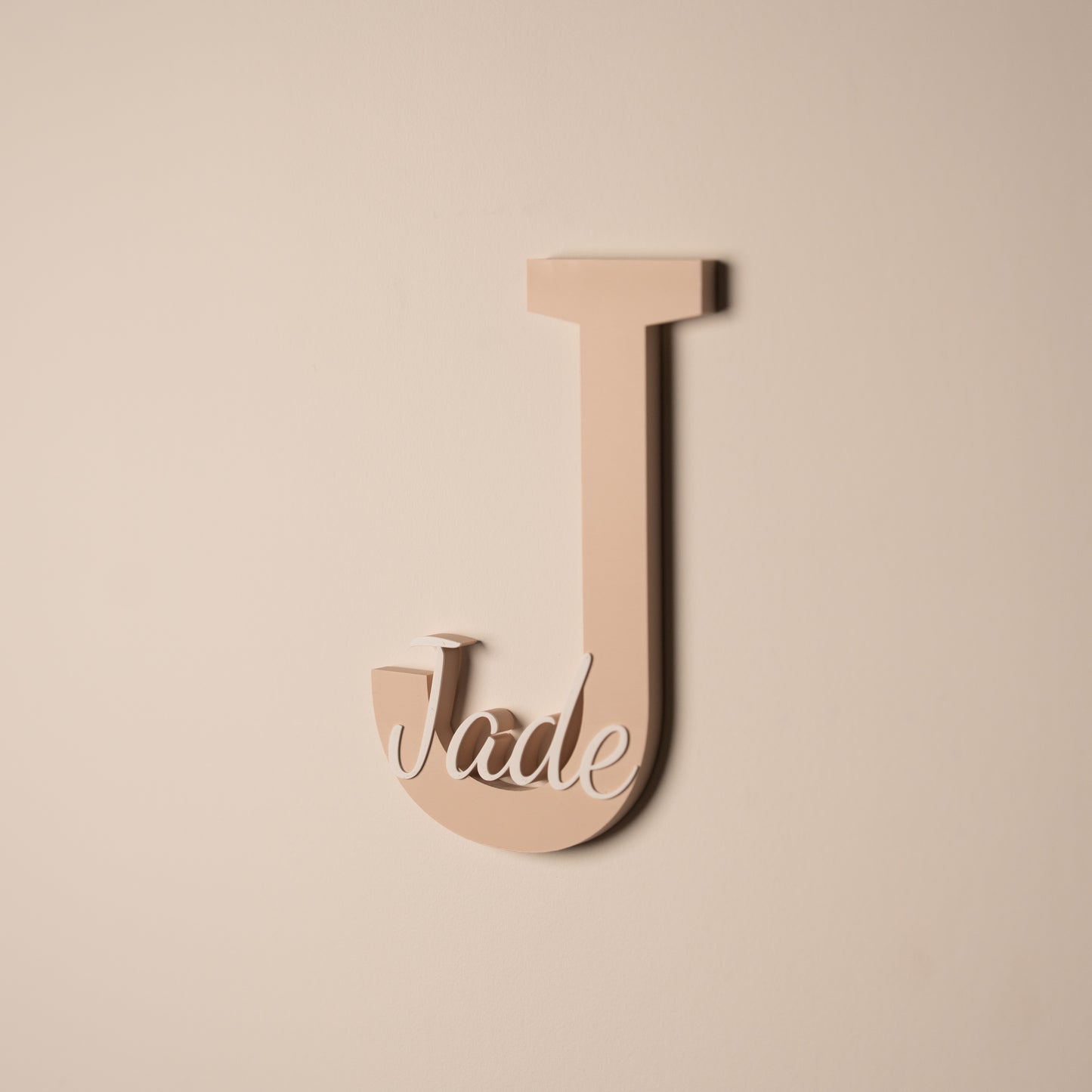 Naambordje kinderkamer - Mat Beige/Wit