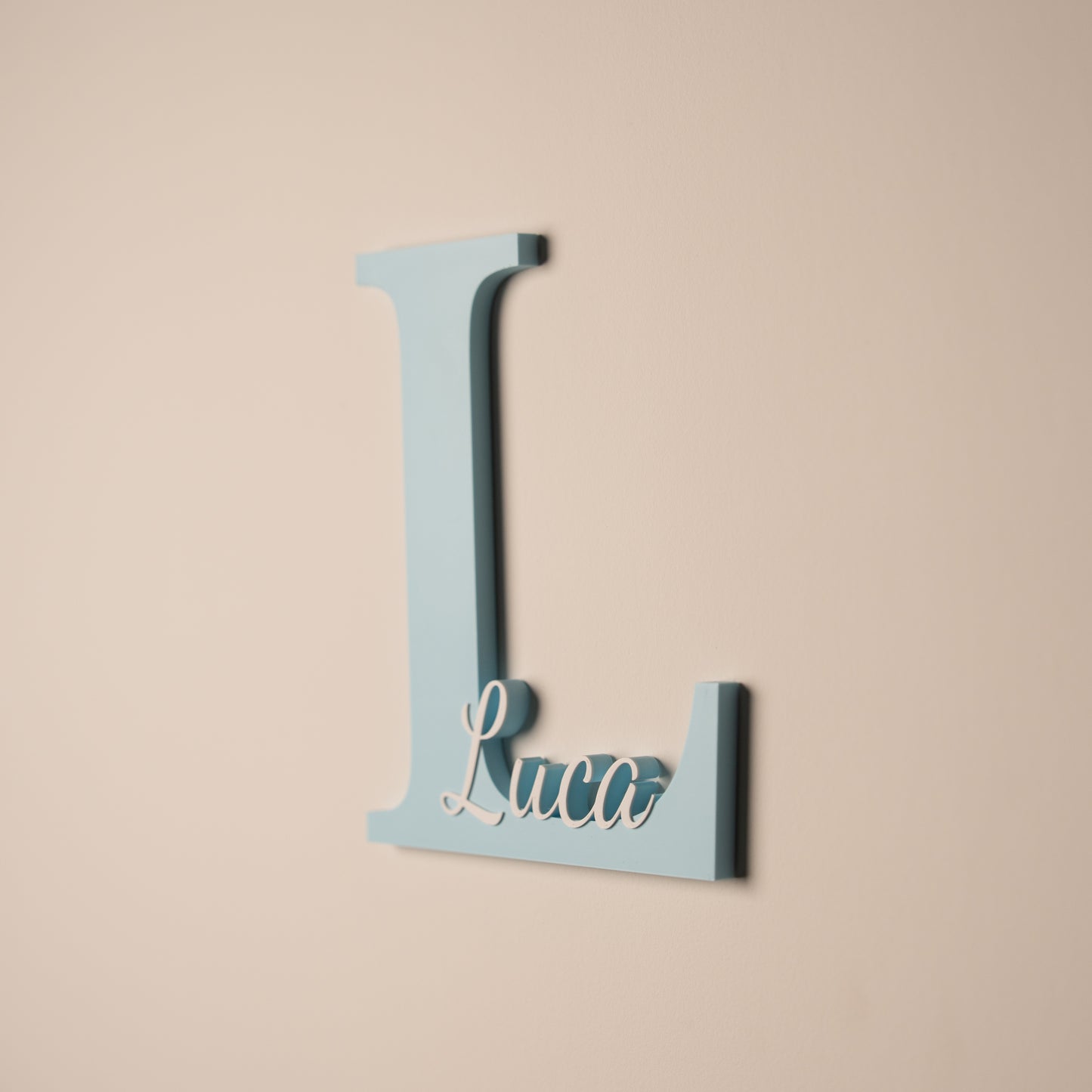 Naambordje kinderkamer - Mat Baby Blauw/Wit